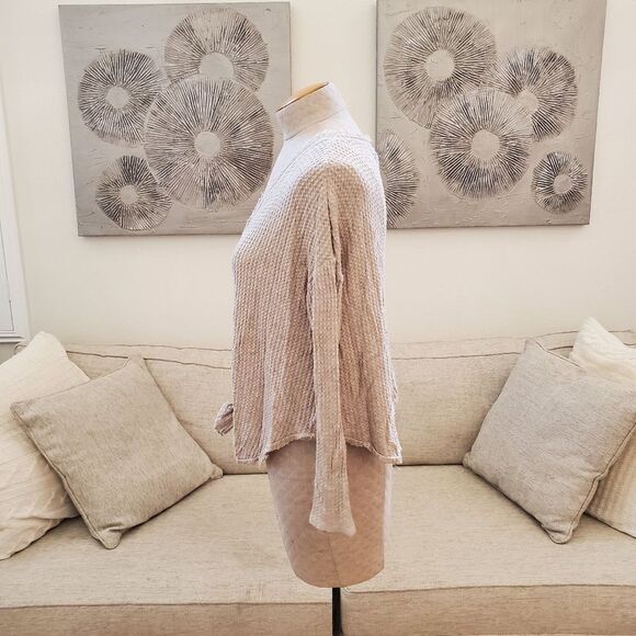 Socialite | Thermal Button Front Shirt - size Small in Oatmeal - Picture 6 of 11